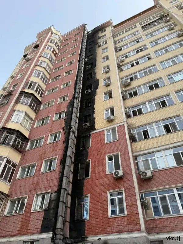 Fire in the kitchen of Lagman House. 12 floors damaged