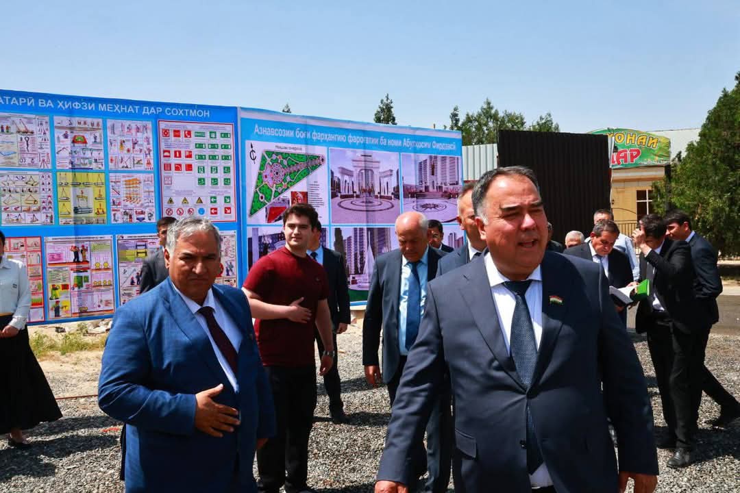 Firdousi Park under construction in Penjikent for Tajikistan Independence Day