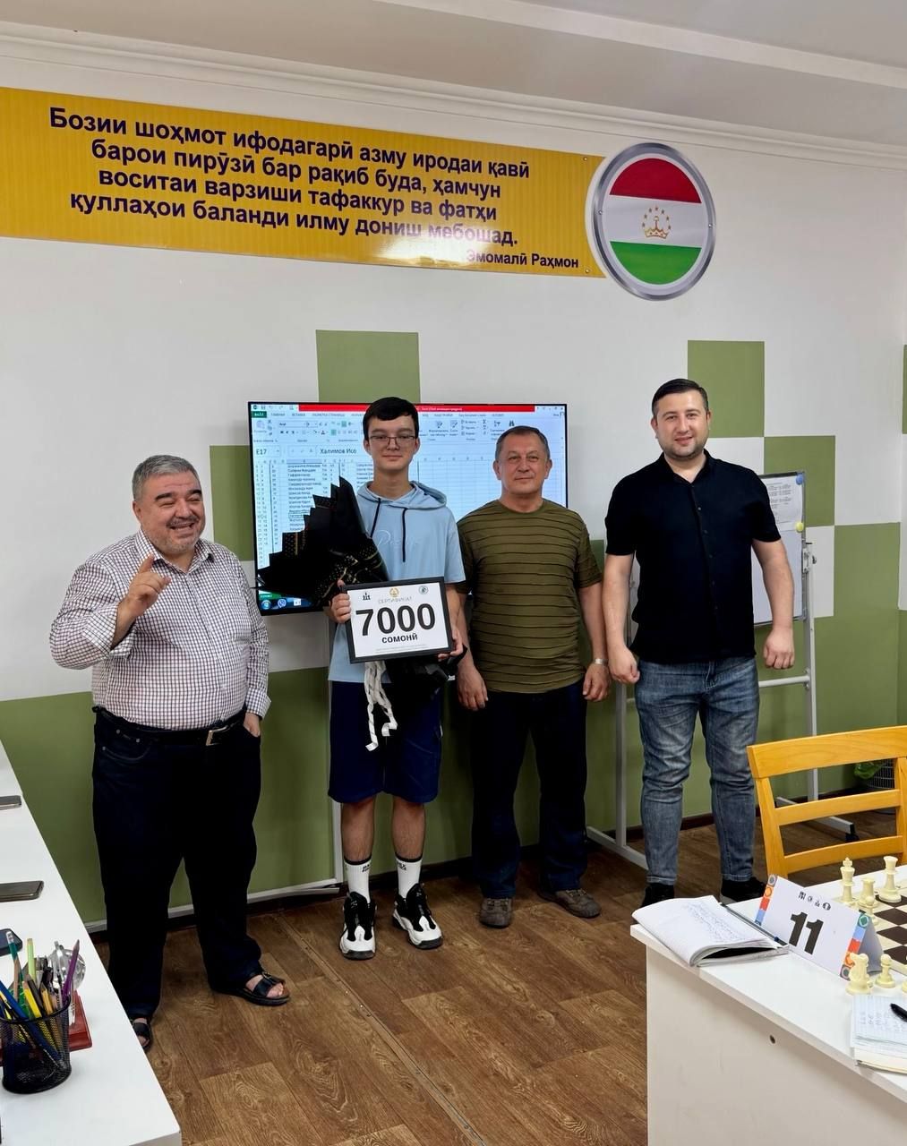 Winner of International Chess Tournament Awarded in Tajikistan