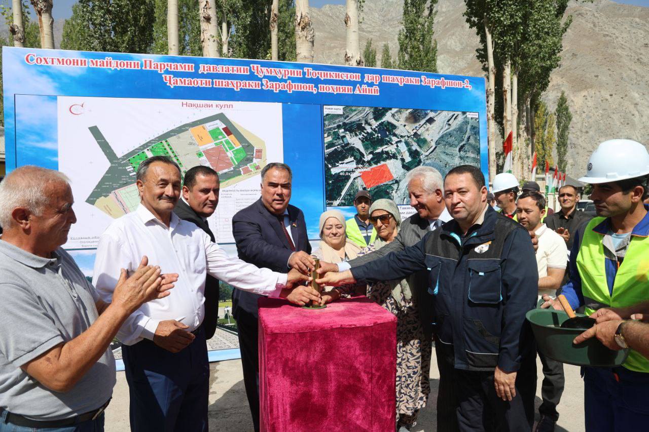 Construction of the National Flag Square of Tajikistan has begun in the Ayni district.