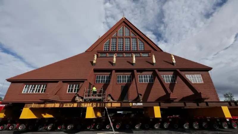 An engineering marvel: A 672-ton church in Sweden is being transported in its entirety to a new location.