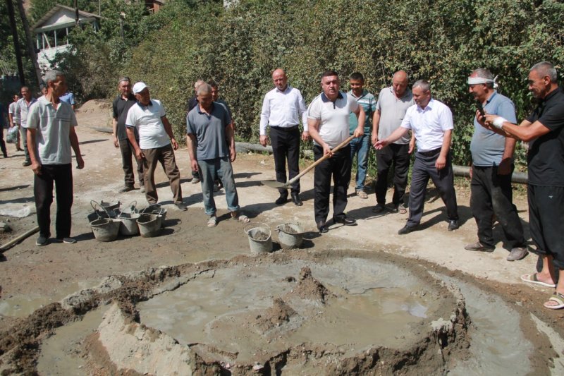 In Tajikistan's Asht district, riverbanks are being reinforced and roads are being paved in preparation for the 35th anniversary of independence.