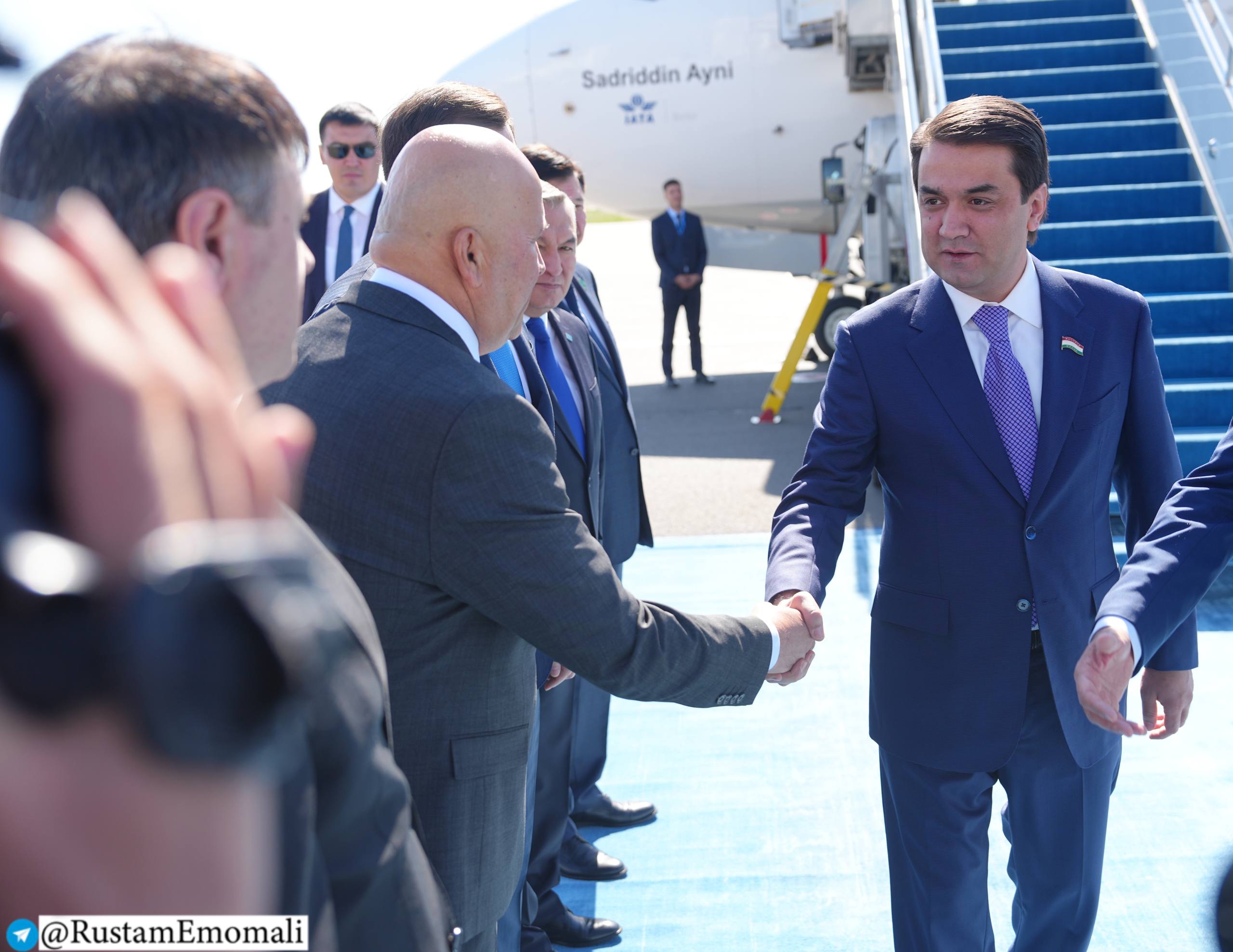 Rustami Emomali arrived in Astana on an official visit