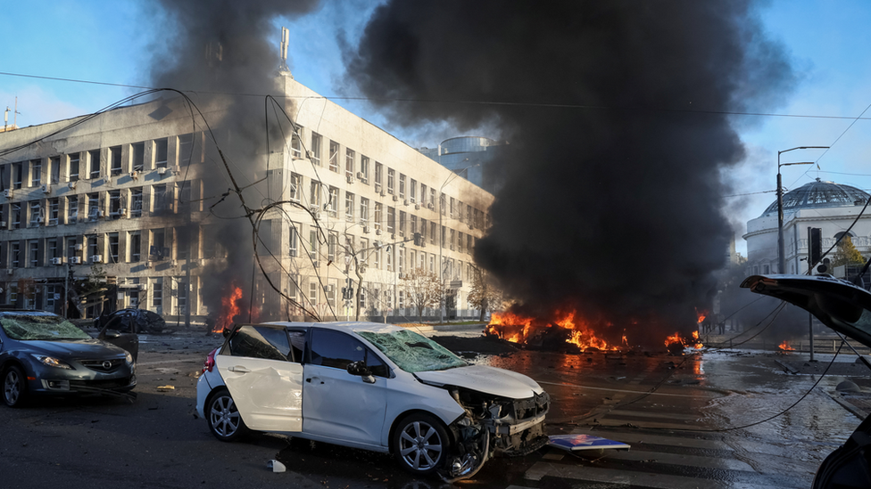 Russia launched massive airstrikes against 15 regions of Ukraine, damaging residential buildings and infrastructure.