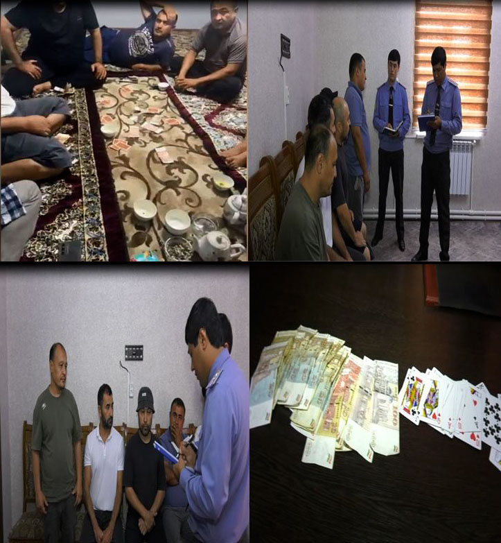 Eight illegal gambling participants were detained in Kanibadam.