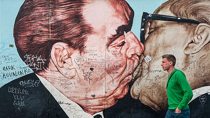 The Russian Orthodox Church has allowed men to kiss each other on the lips.