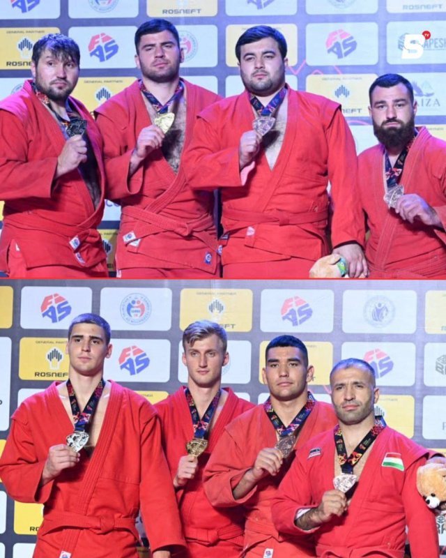 Tajik sambo wrestlers won three medals on the first day of the World Cup in Dushanbe.