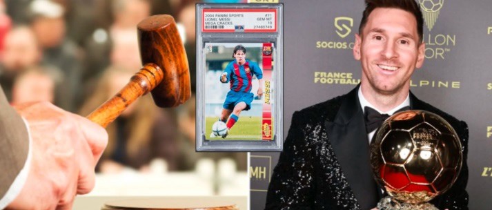 A card featuring a young Messi sold for a record $1.5 million.