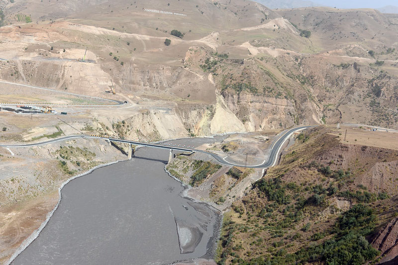 Tajikistan's largest automobile bridge is being built in the Nurabad district.