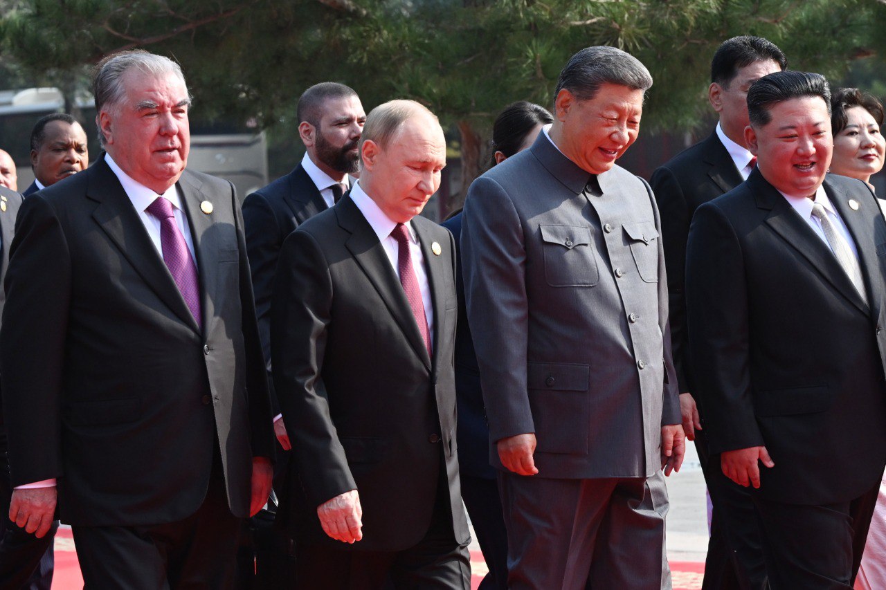 Emomali Rahmon took part in a ceremonial parade in Beijing.