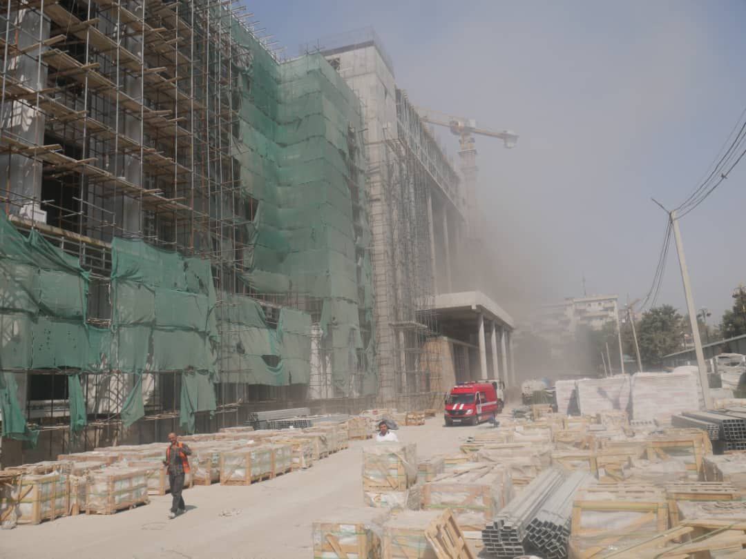 The fire at the construction site of the National Theatre of Tajikistan has been extinguished.