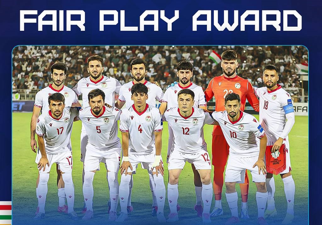 The Tajikistan national team received the Fair Play award following the 2025 CAFA Nations Cup tournament.