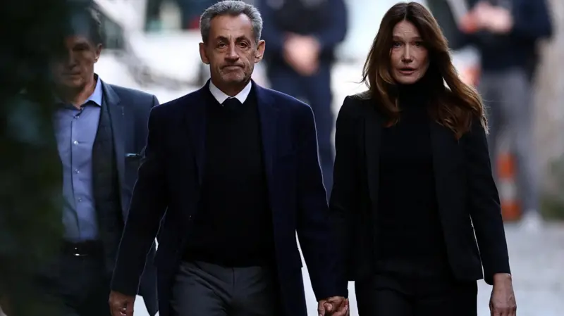 Former French President Nicolas Sarkozy has arrived in prison to begin his five-year sentence.