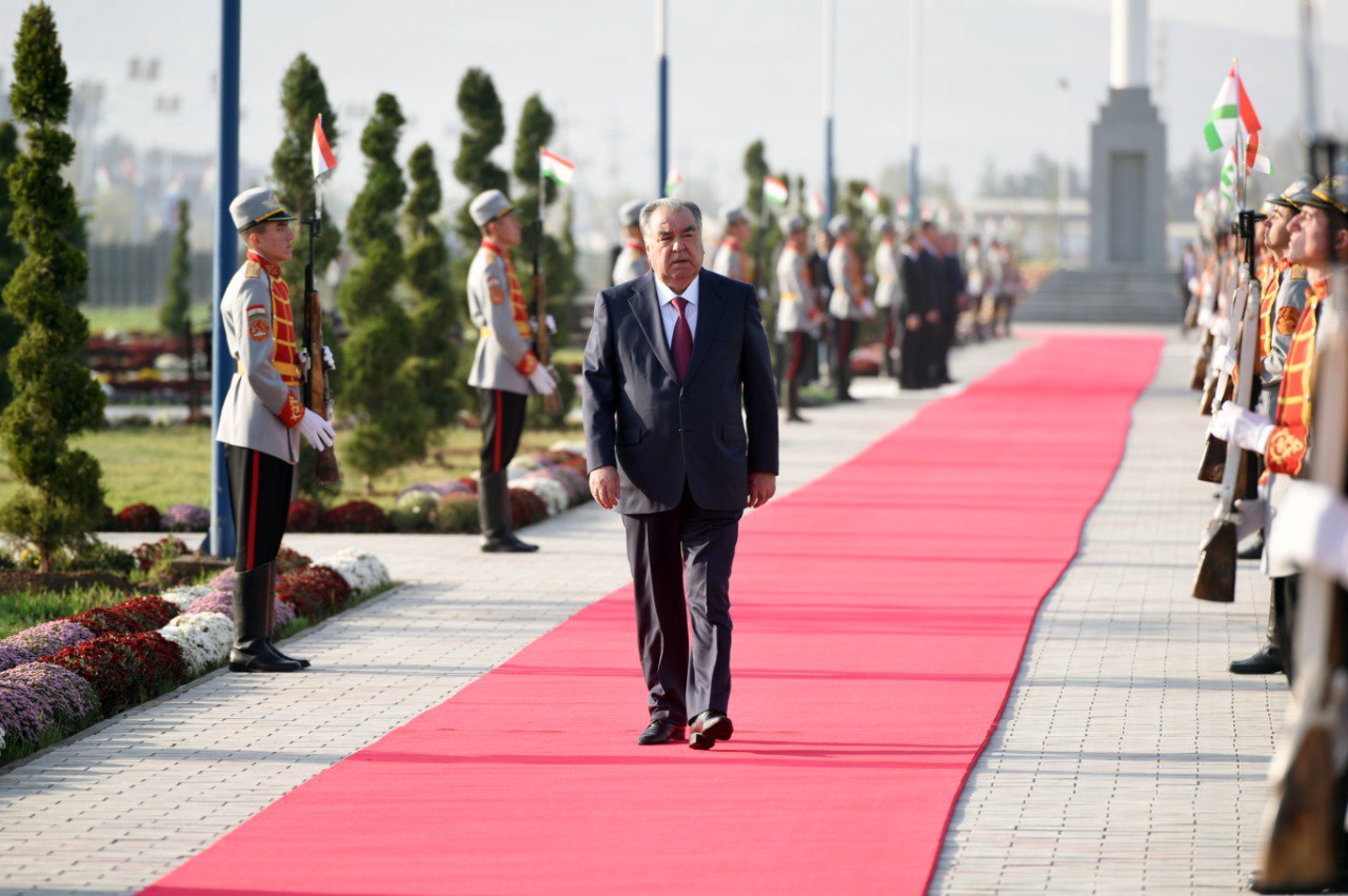 Emomali Rahmon opened the State Flag Square and the 21,000-seat Central Stadium in Khatlon's Vose district.