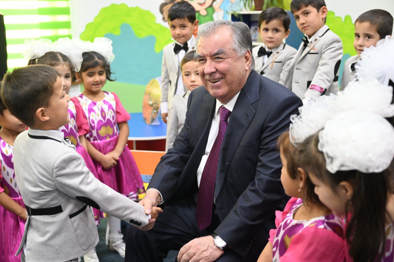 Emomali Rahmon opened a new preschool, Guliston, in the village of Pushing in the Dangara district.
