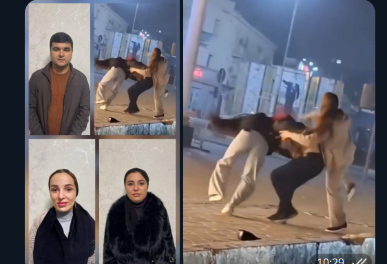 In Bokhtar, two women beat up a driver during a conflict.