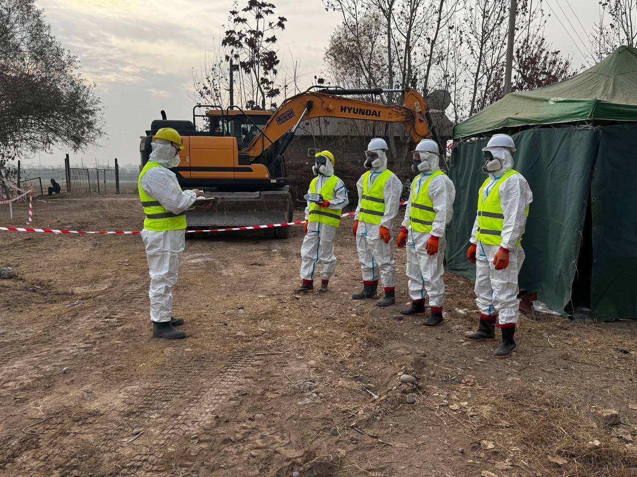 Work has begun to clean up an area containing pesticide residue in the Kushoniyonsky District.