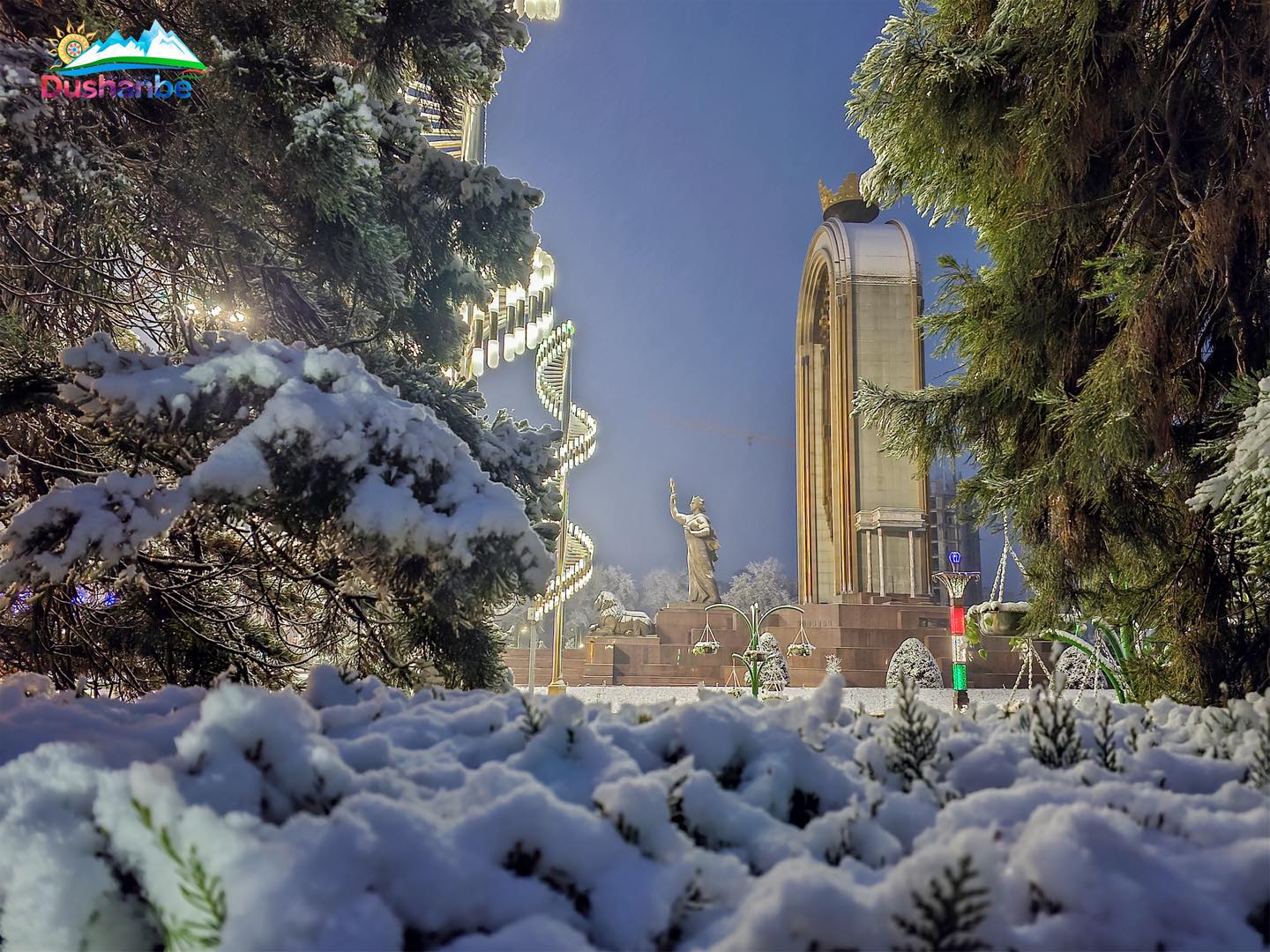 Snow fell in Dushanbe for the first time this winter.