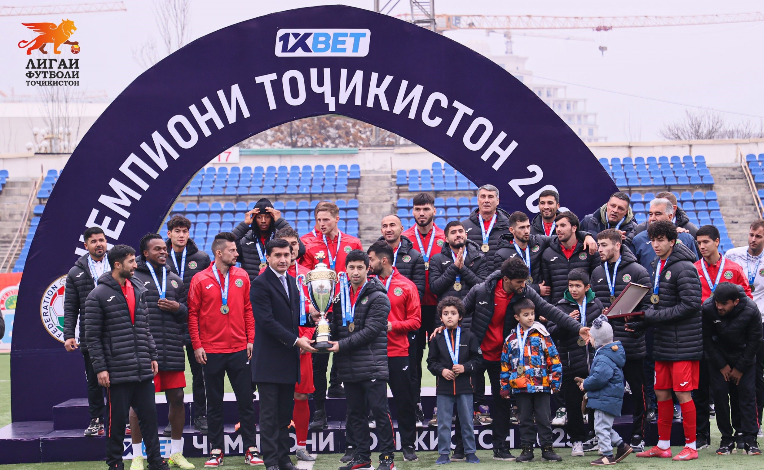 Istiklol was awarded the championship cup for winning the 2025 Tajikistan Championship.