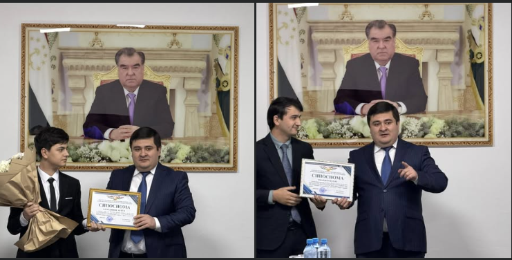 IJSO 2025 bronze medalist Artem Batrutdinov was awarded in Dushanbe.
