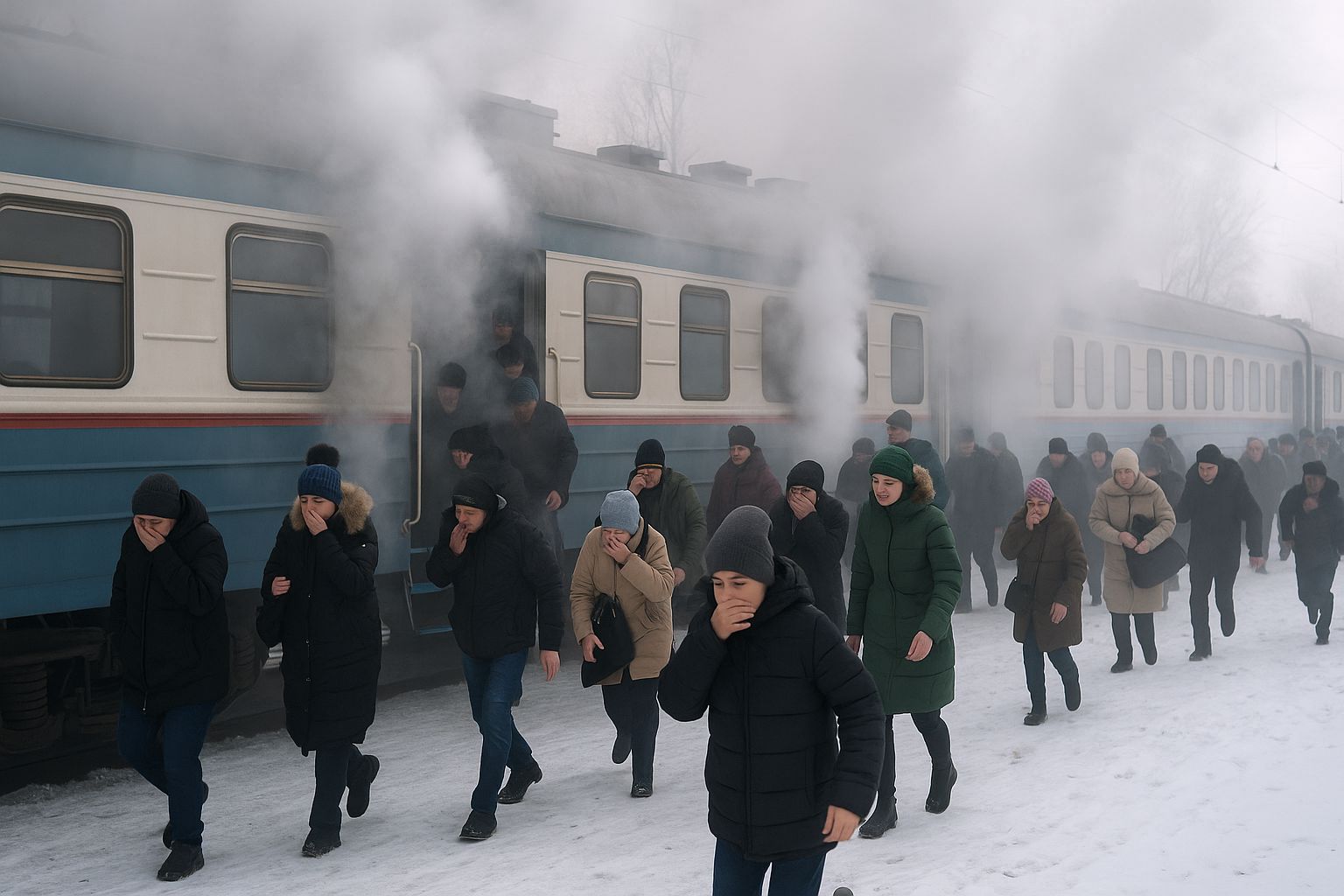 In Almaty, 52 people were poisoned by gas while filming a movie on a train.
