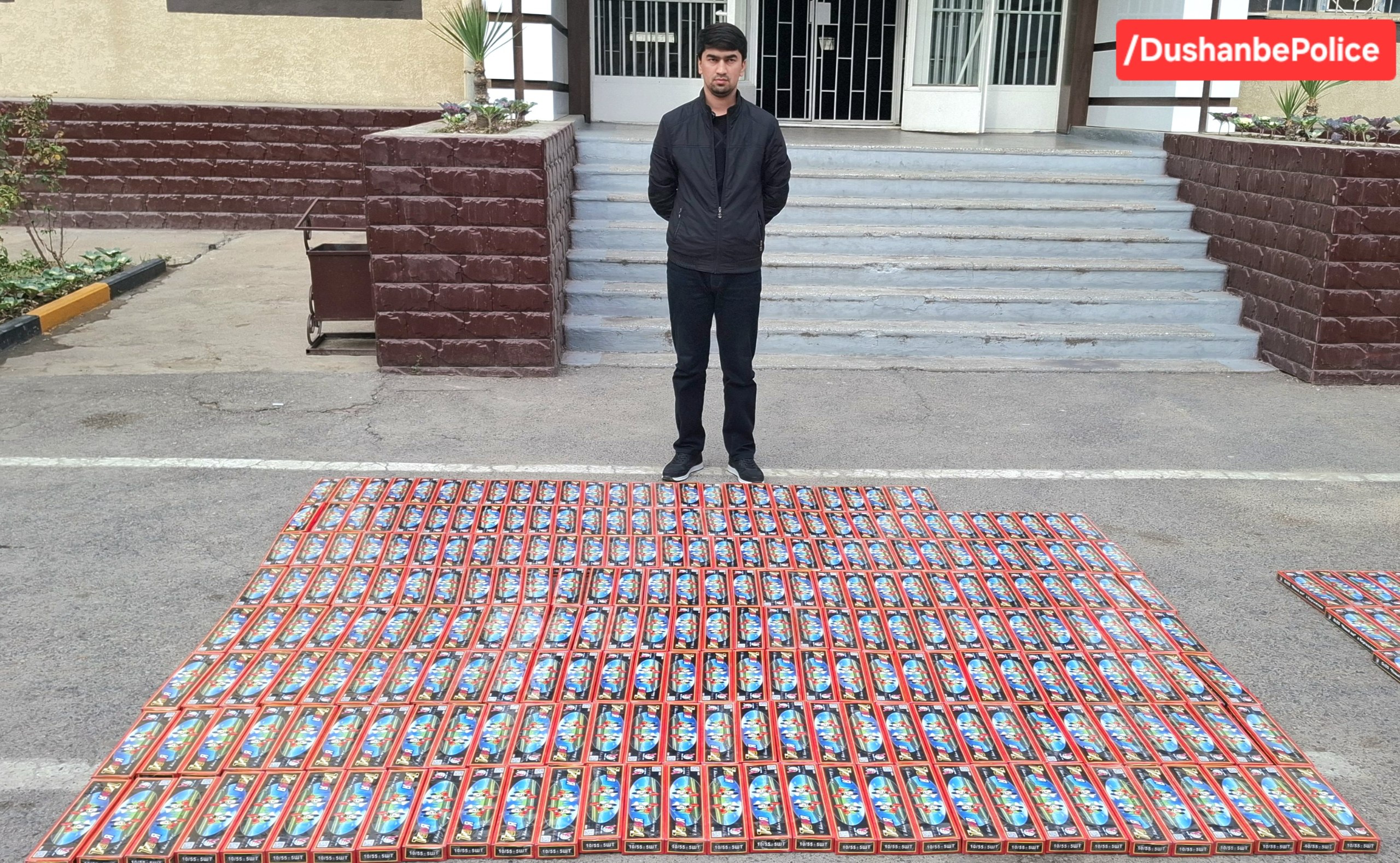 More than 174,000 units of pyrotechnic devices were seized in Dushanbe.