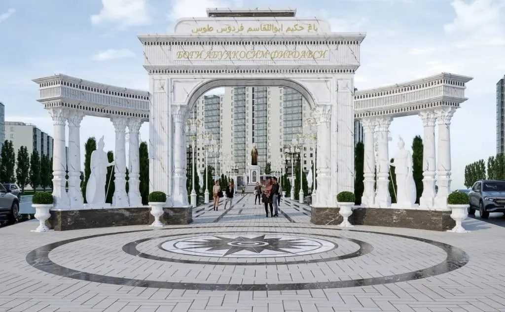 Construction of the Ferdowsi Park continues in Penjikent