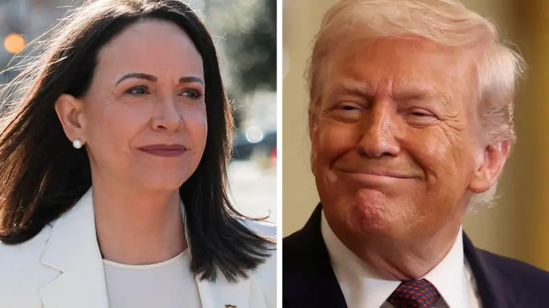 Venezuelan Nobel Peace Prize laureate presented her medal to Trump