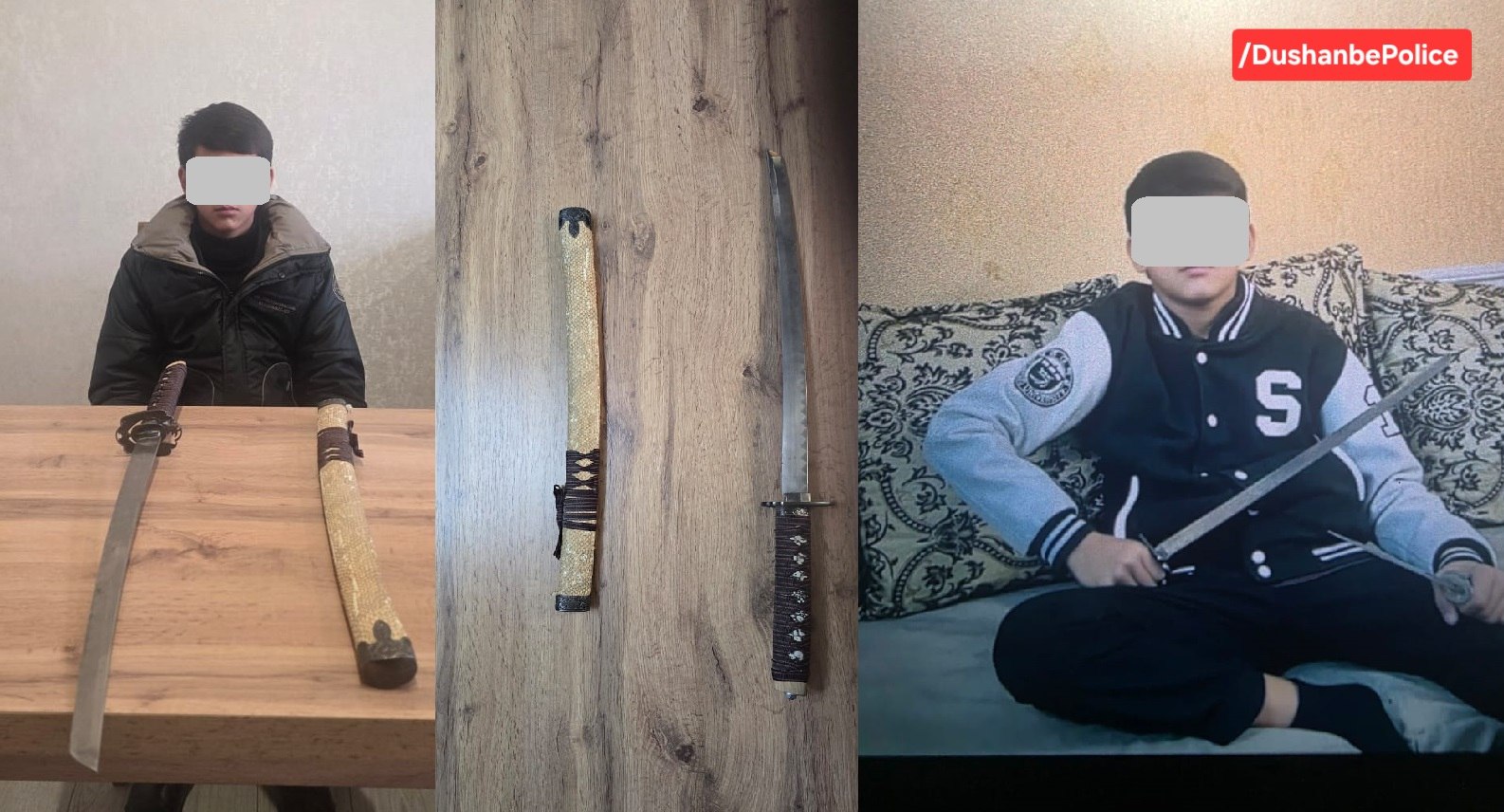 Two cases of minors carrying bladed weapons were discovered in Dushanbe.