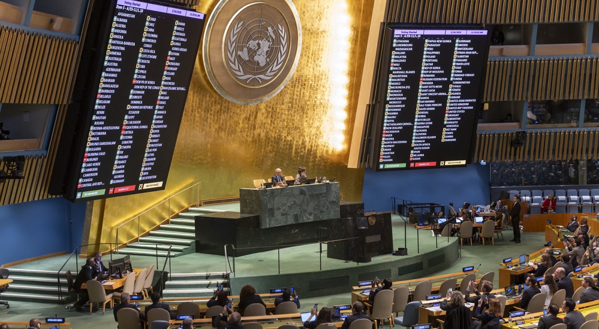 The UN General Assembly adopted a resolution in support of peace in Ukraine.