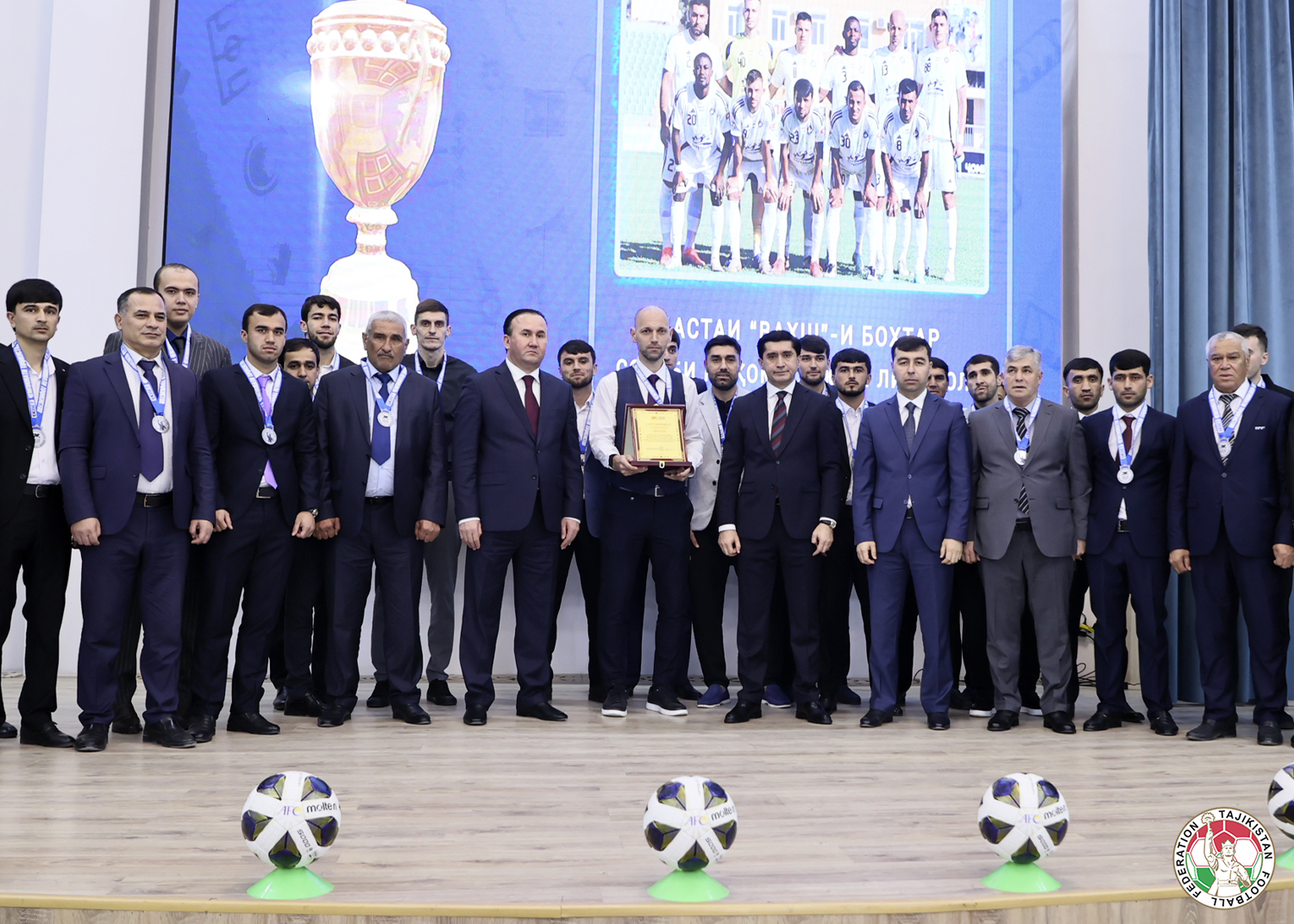 The main and youth teams of the Vakhsh football club received silver and bronze medals.
