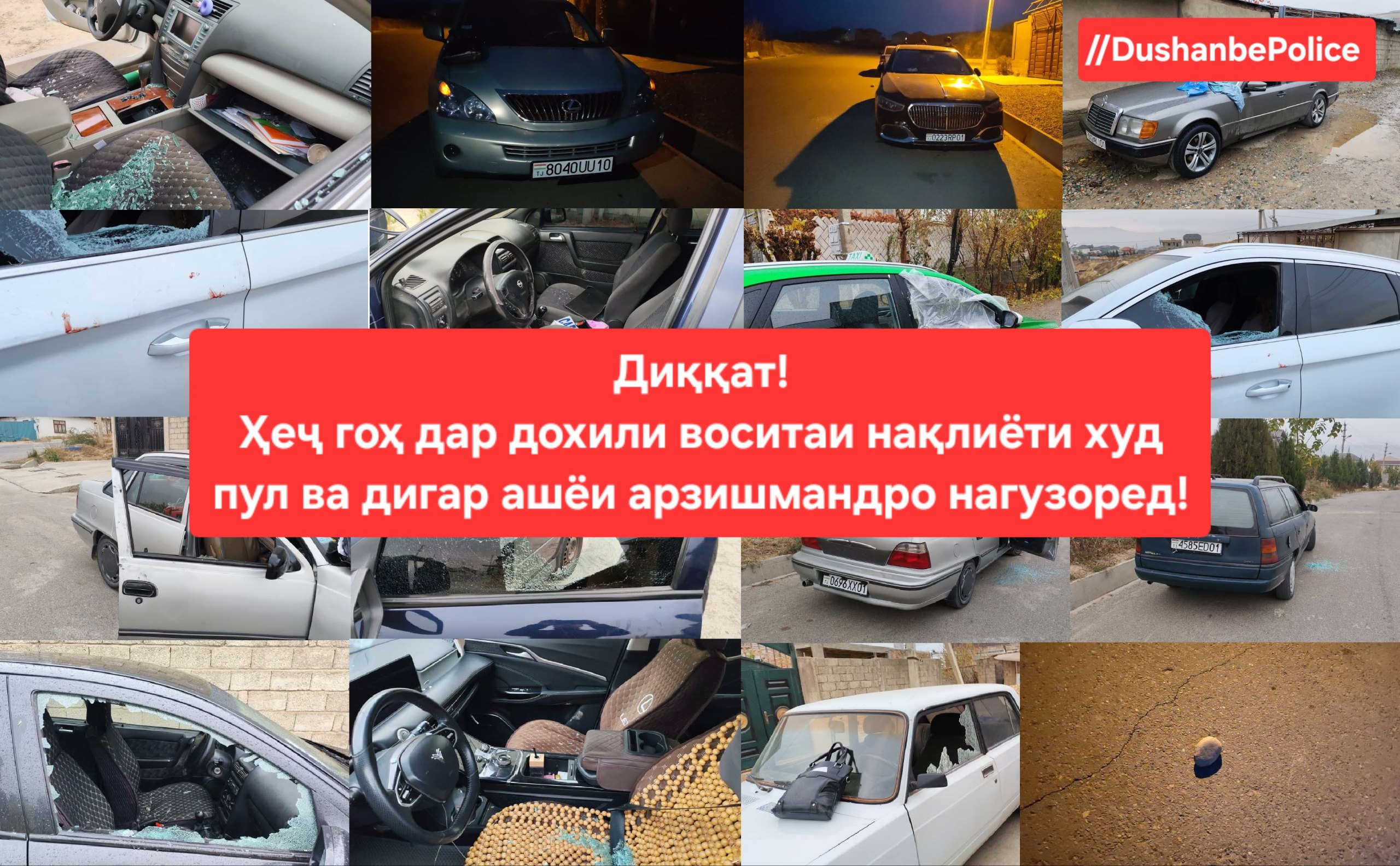 15 car thefts were reported in Dushanbe in a month.