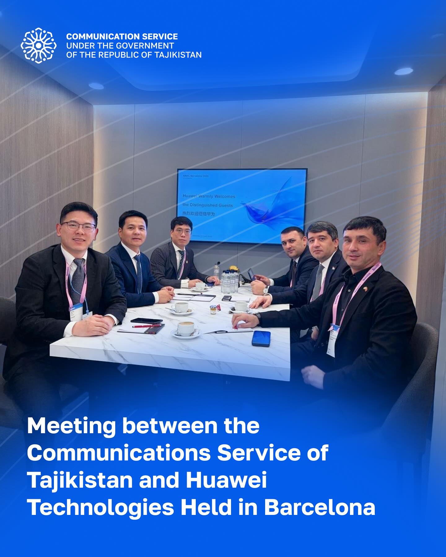 Tajikistan's Communications Service held a meeting with Huawei at MWC 2026 in Barcelona.