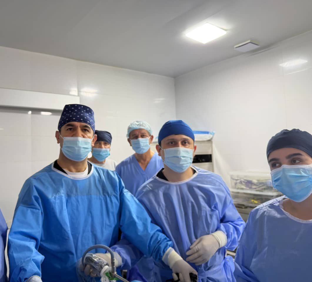 Laparoscopic gastric resection using the Billroth II method was performed for the first time in Tajikistan.