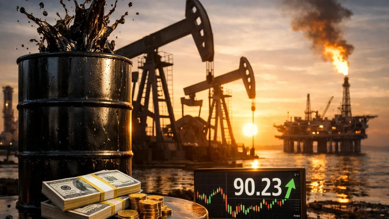 Brent crude oil prices exceeded $92 per barrel.