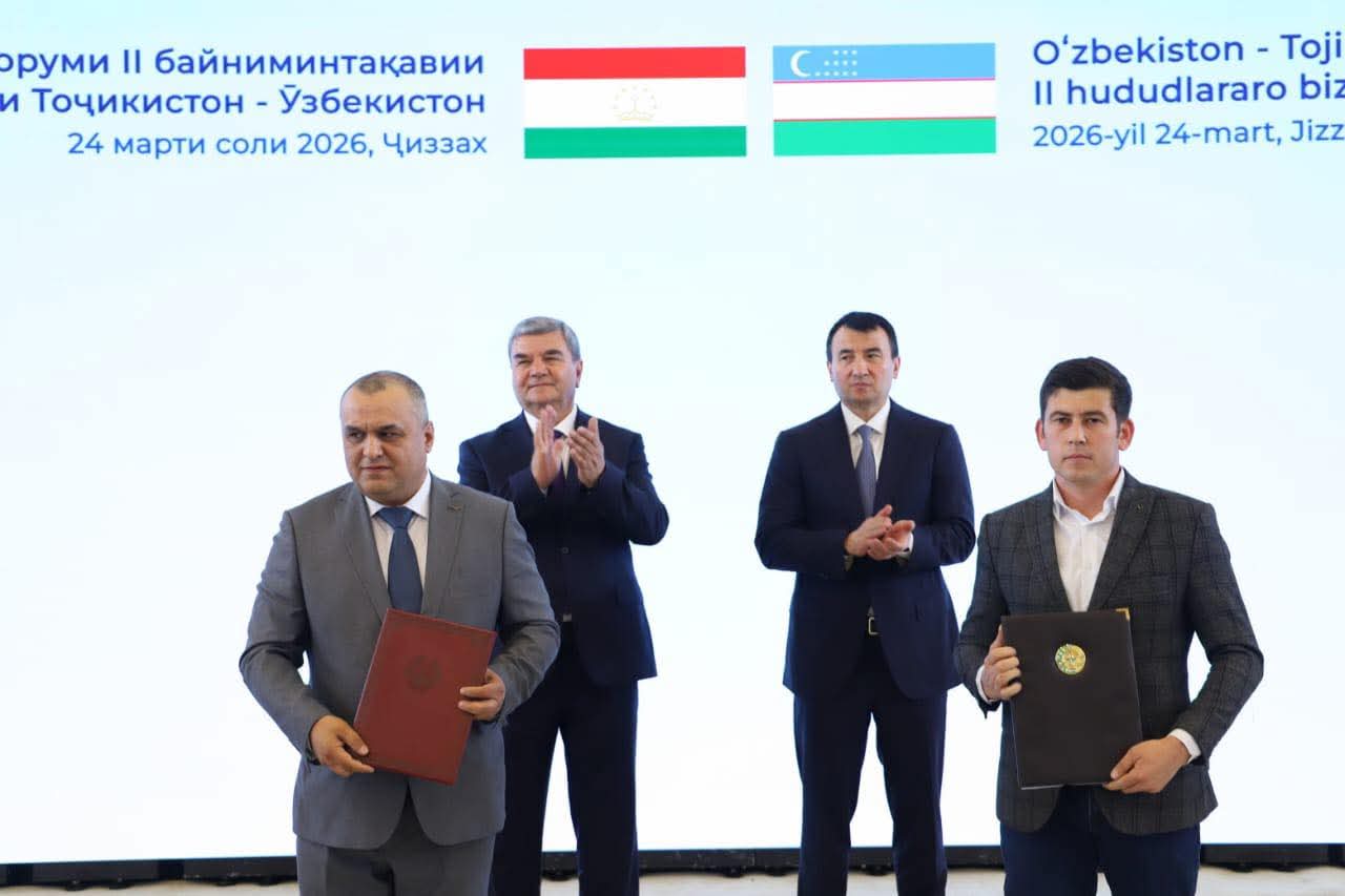 Tajikistan and Uzbekistan signed investment agreements at a forum in Jizzakh.