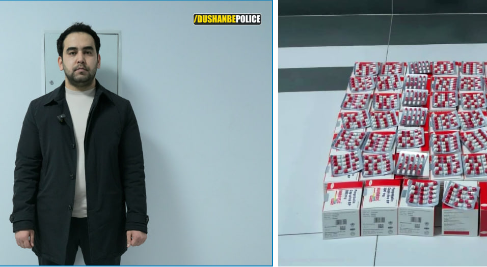 A man was detained in Dushanbe with more than 9,000 capsules of Pregabalin.