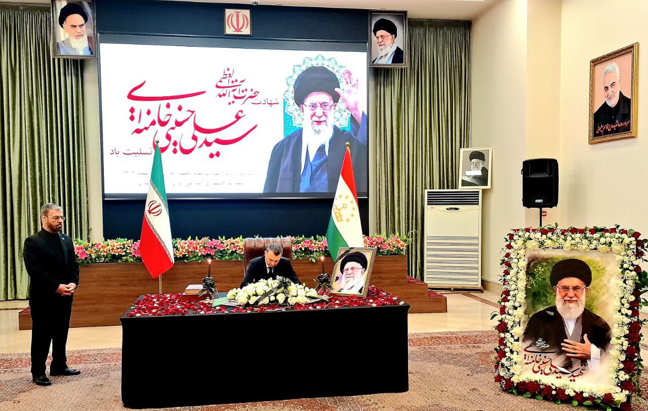 The Prime Minister of Tajikistan expressed condolences at the Iranian Embassy.