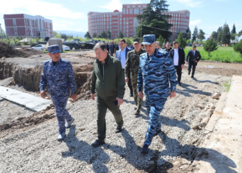 The head of the Ministry of Internal Affairs of Tajikistan visited the construction site of the Durakhshandagon Lyceum.