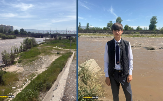 A schoolboy in Dushanbe saved a girl who jumped into a river.