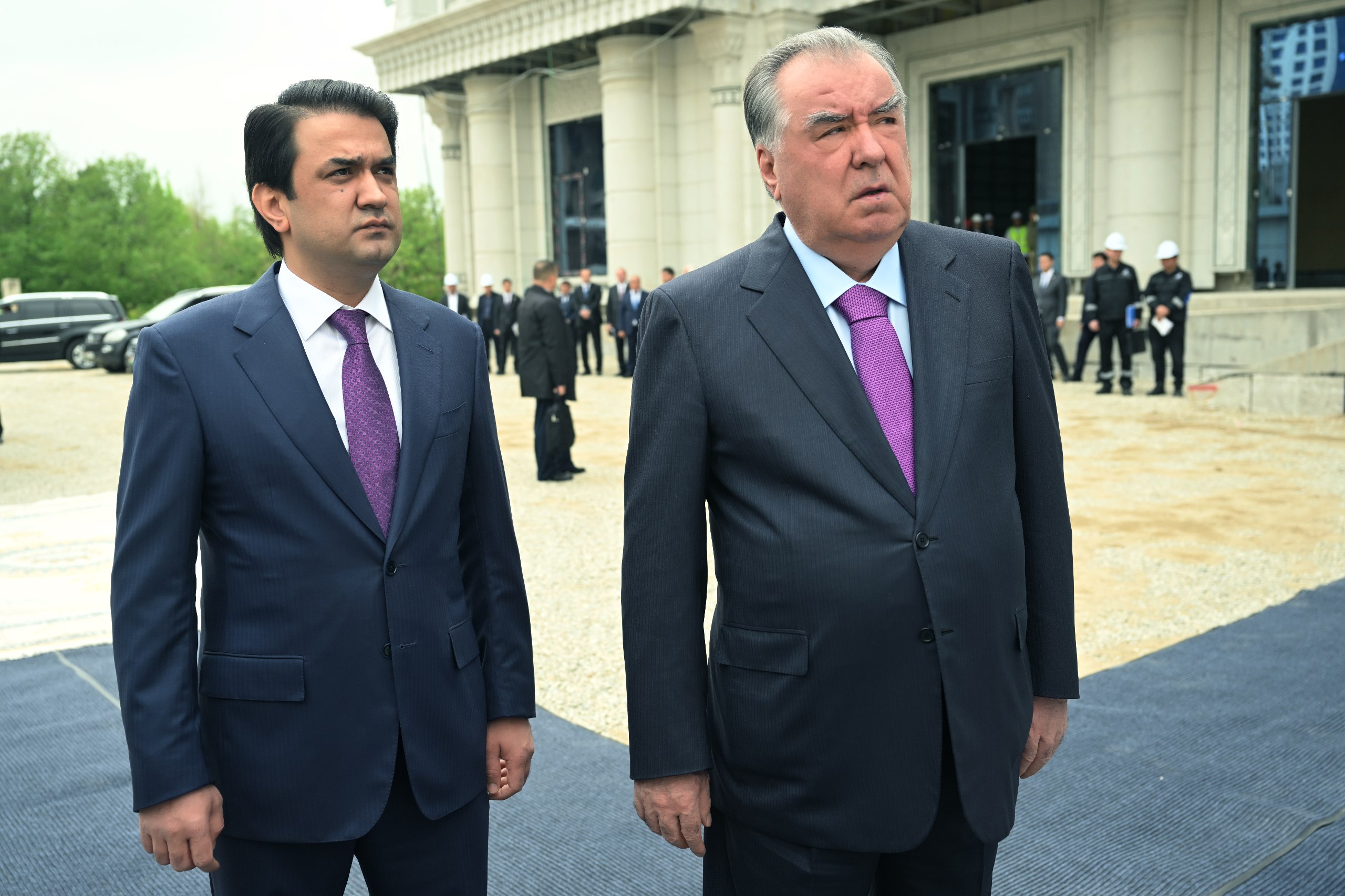 Emomali Rahmon and Rustami Emomali inspected the construction of the National Theatre