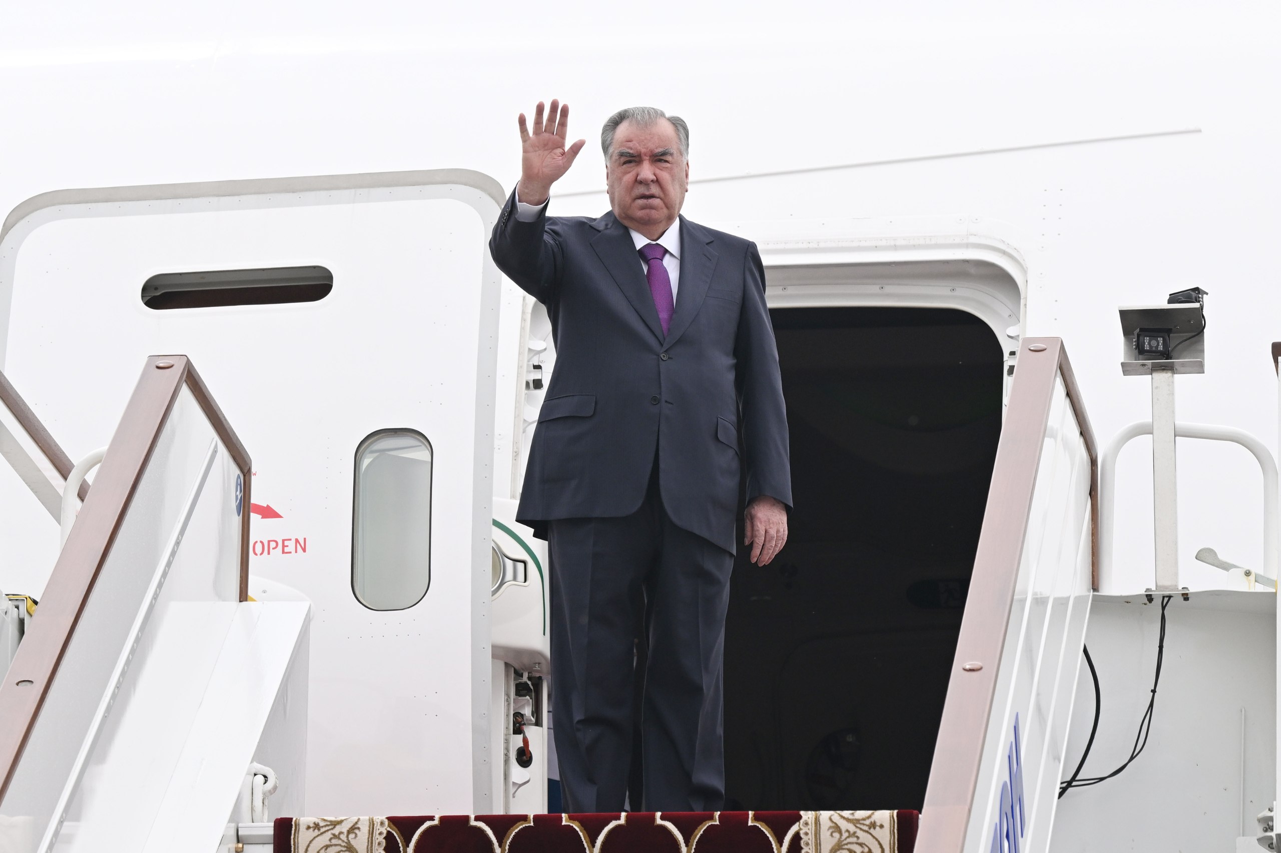 Emomali Rahmon flew to Kazakhstan for an environmental summit.