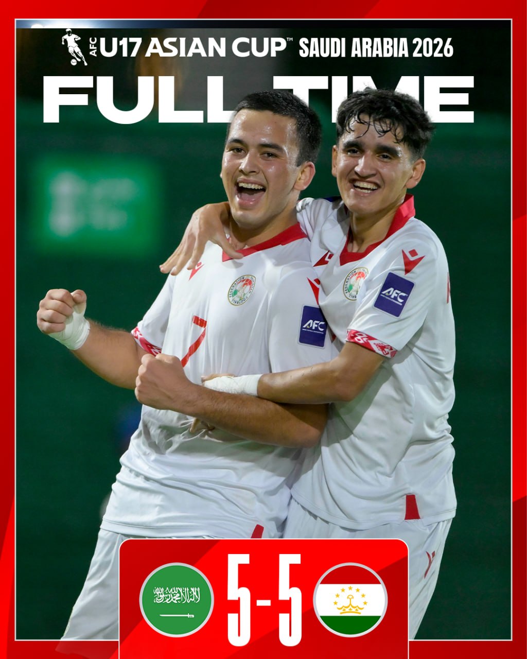 Tajikistan U-17 advances to Asian Cup quarterfinals
