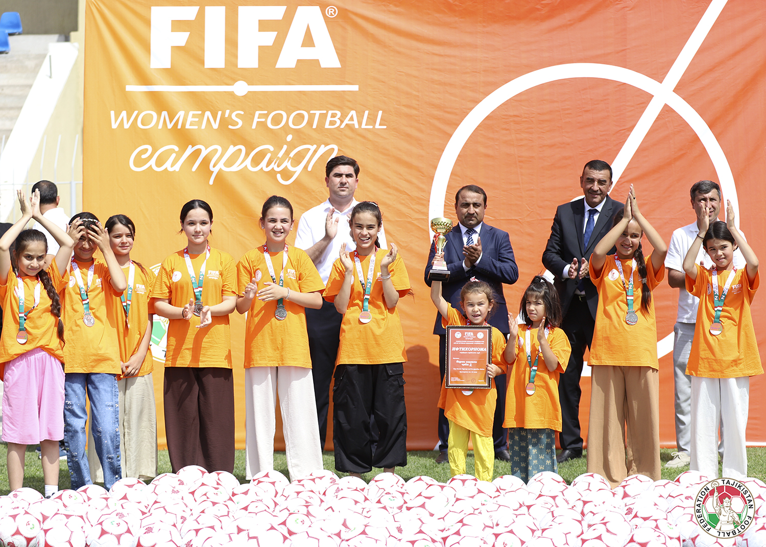 More than 300 girls took part in the FIFA football festival in Bokhtar.