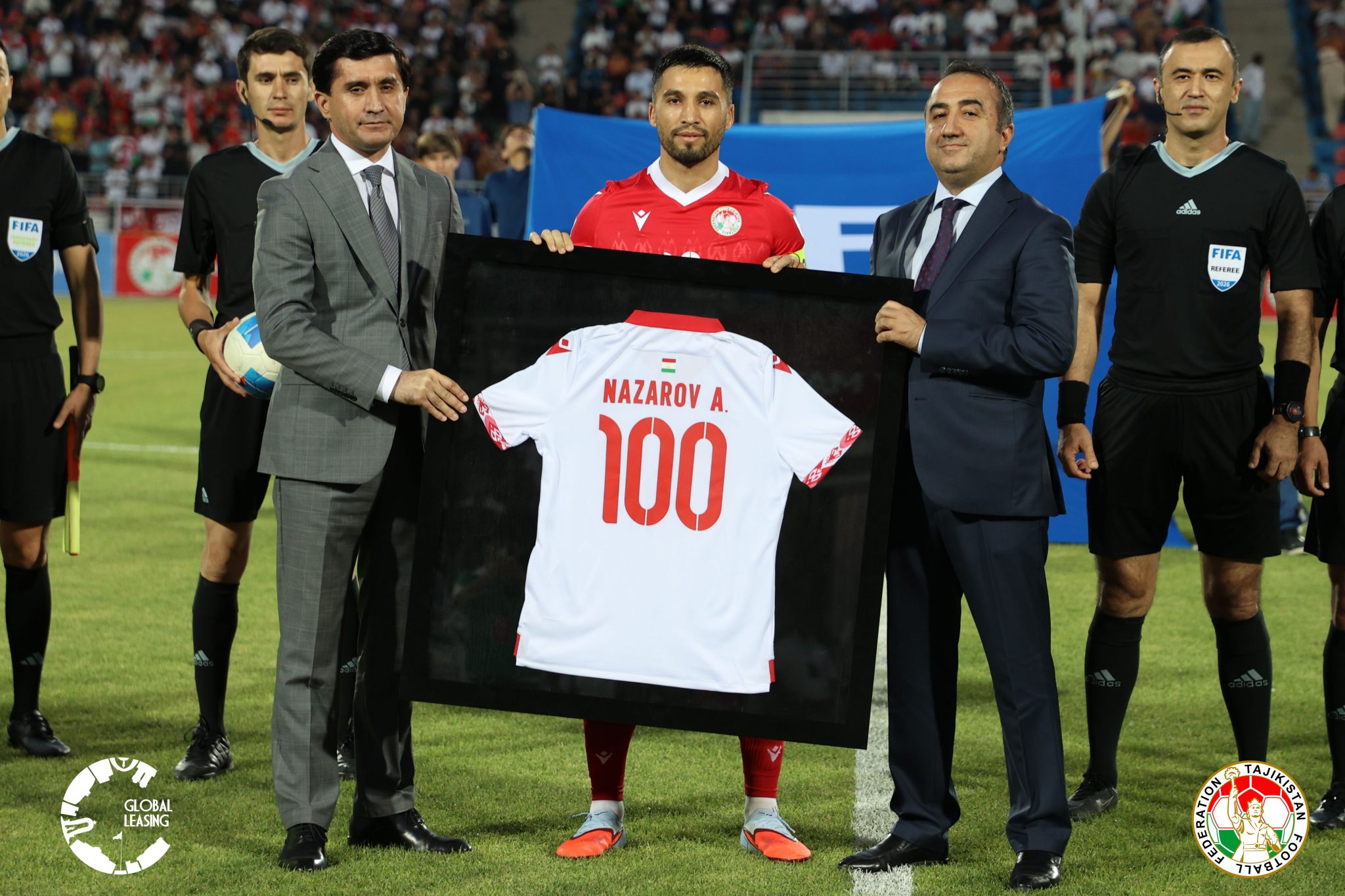 Tajikistan national team captain Akhtam Nazarov became the first player to reach 100 caps for the national team.