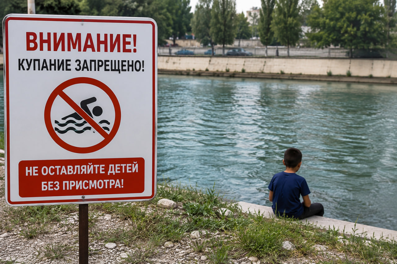 The Dushanbe Department of Internal Affairs warned parents about the dangers of children swimming unsupervised.