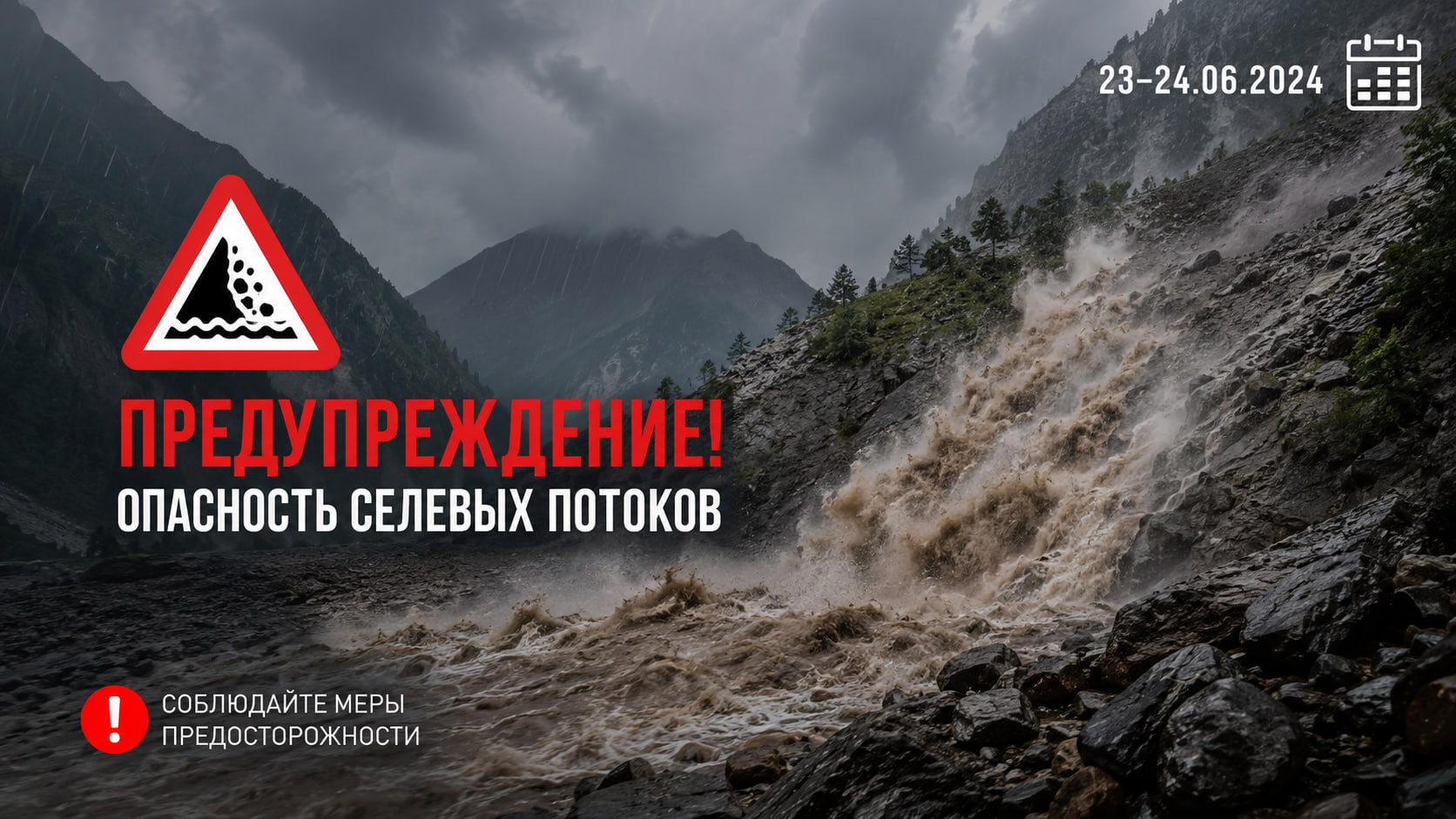On June 23–24, the threat of mudflows remains in several regions of Tajikistan.
