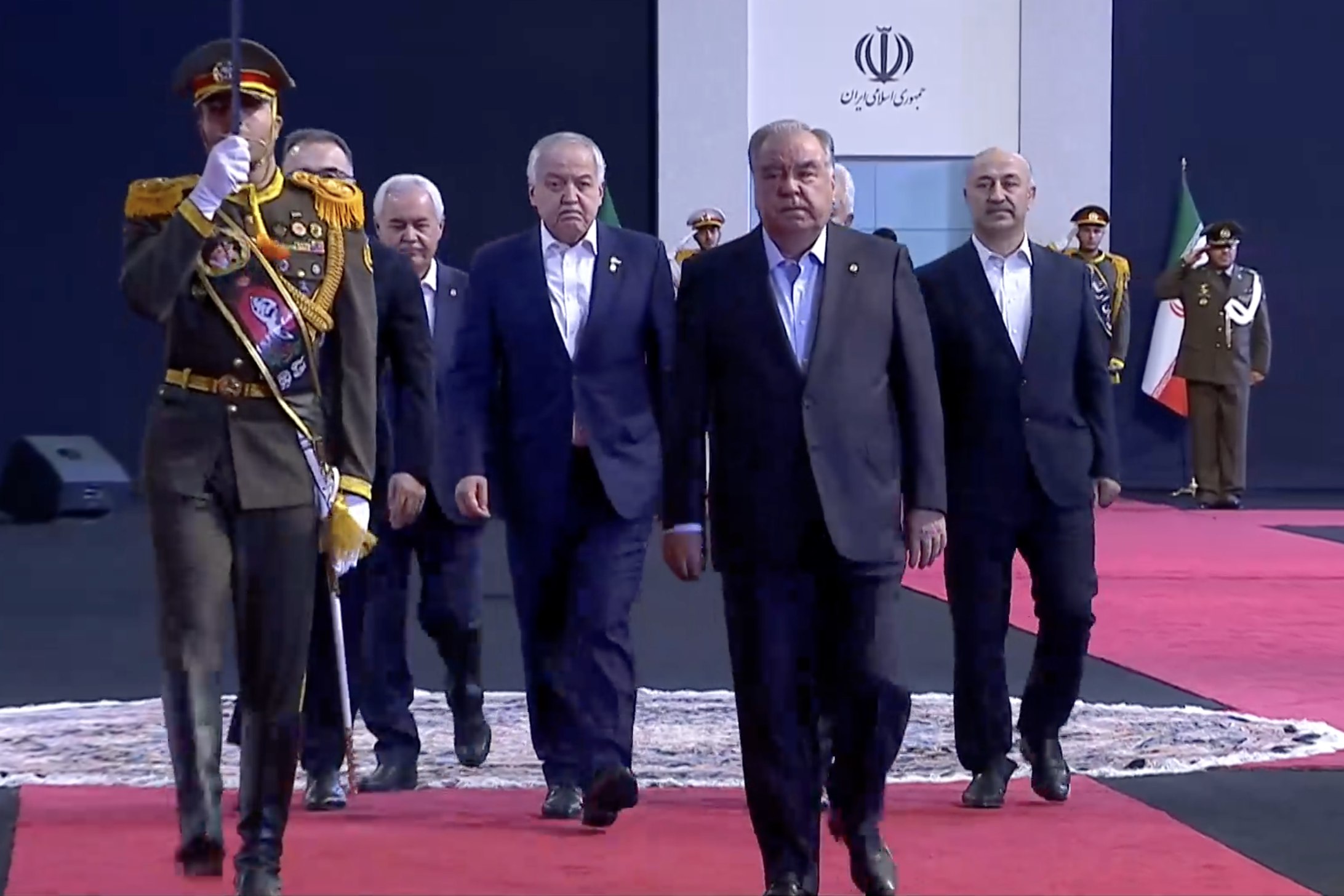 Emomali Rahmon bids farewell to Ali Khamenei in Tehran