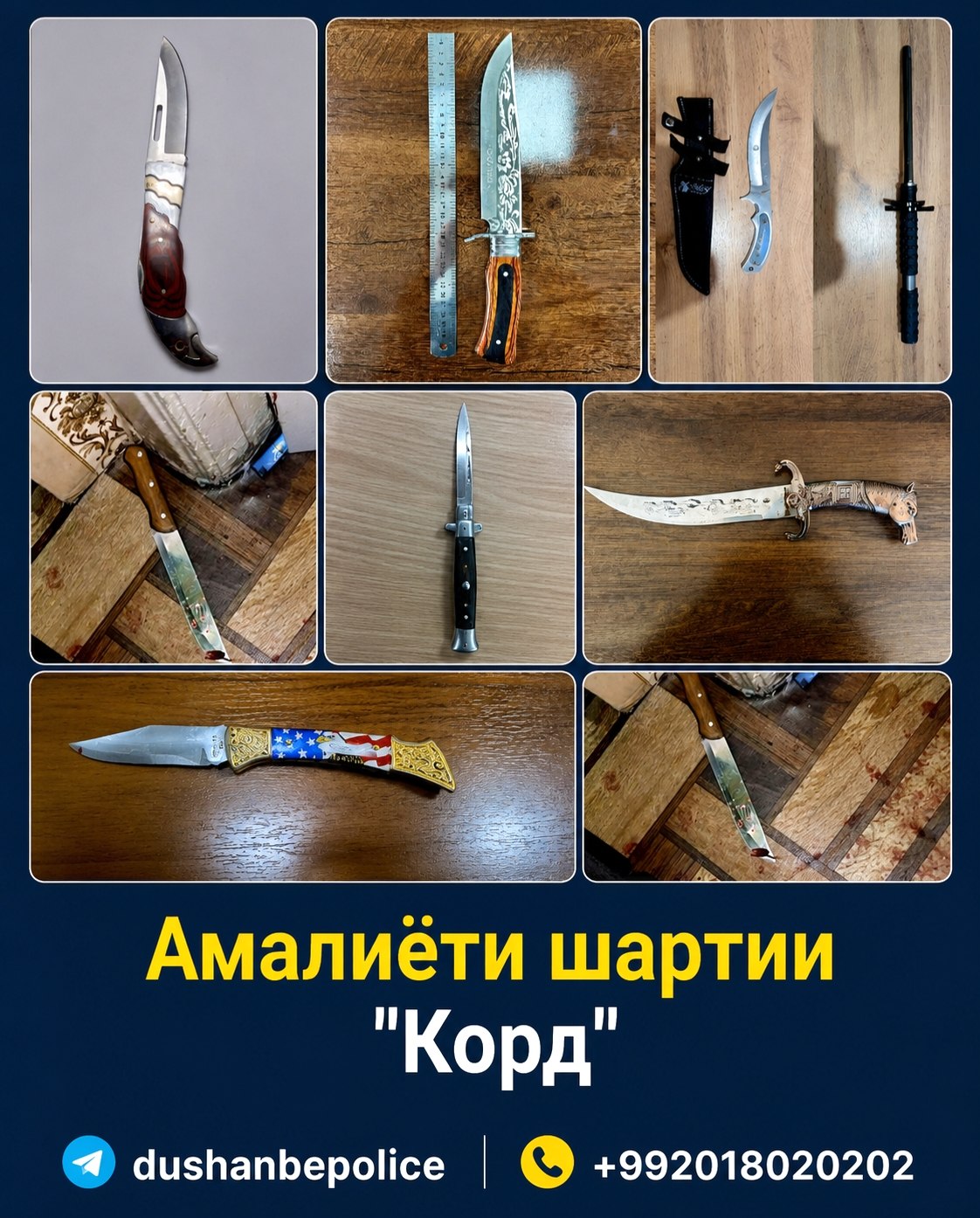 Over the past six months, 28 knives and other dangerous items have been confiscated from minors and young people in Dushanbe.