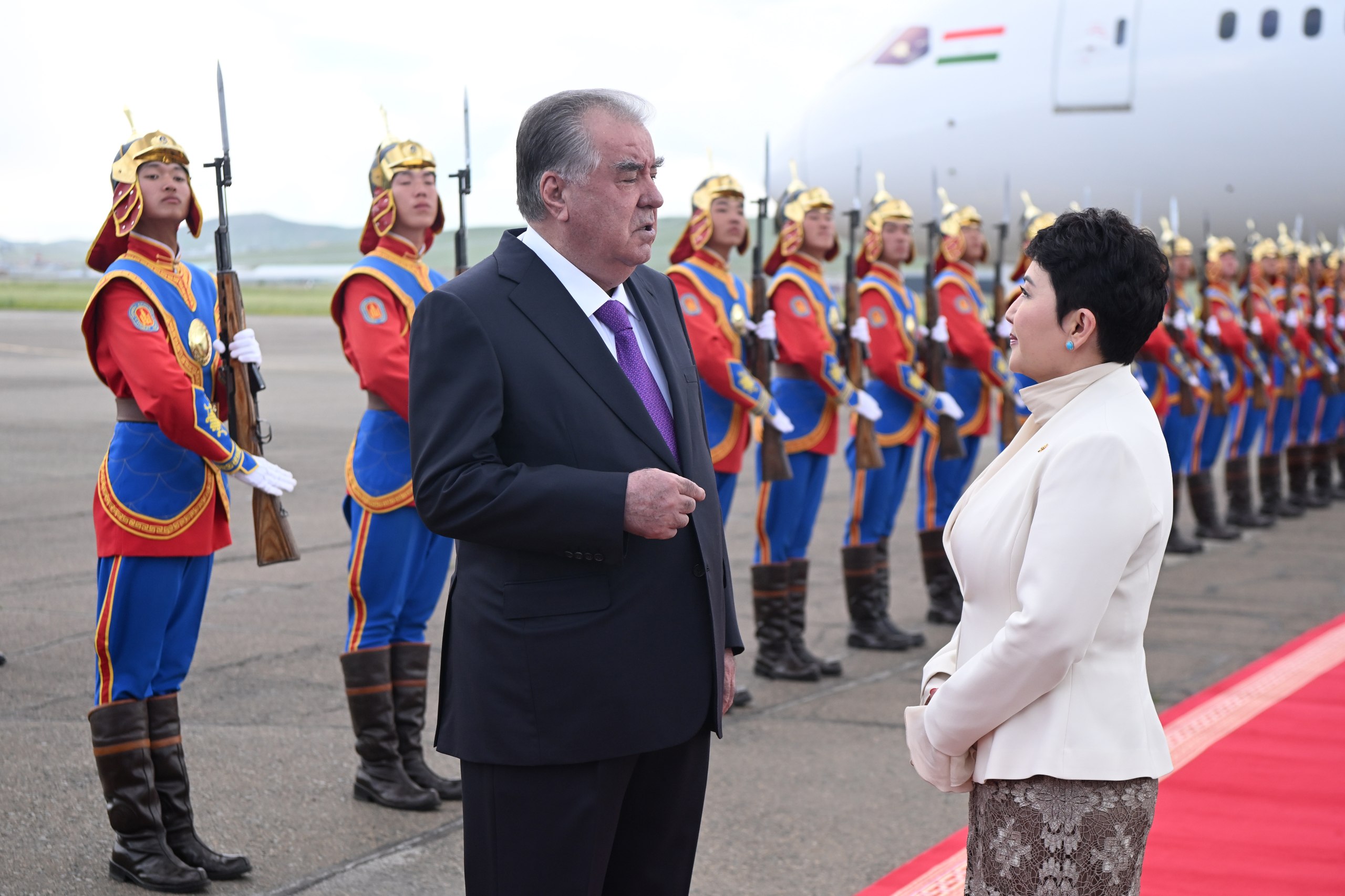 Emomali Rahmon arrived in Mongolia on a state visit.